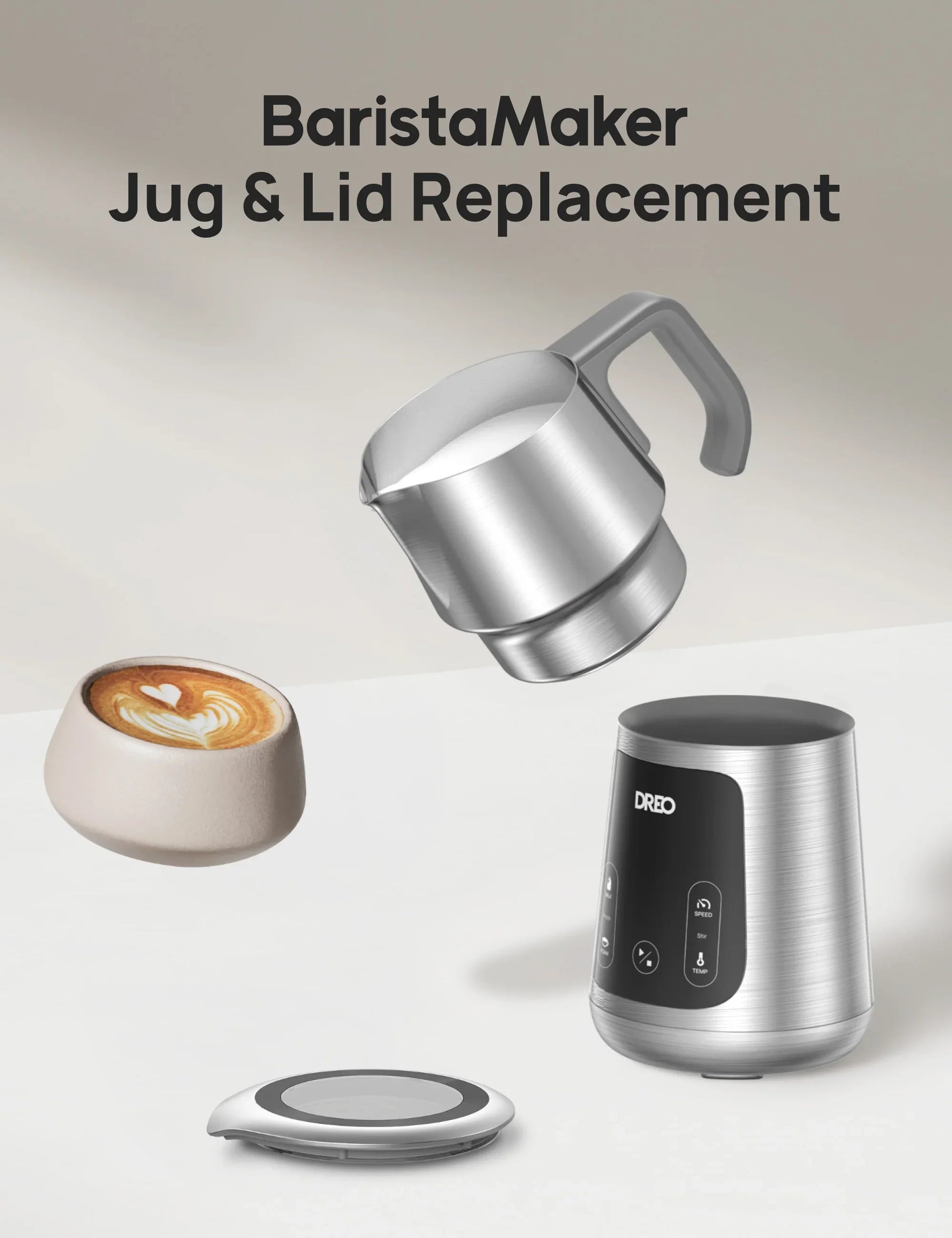 Pitcher Replacement for BaristaMaker Milk Frother - DREO