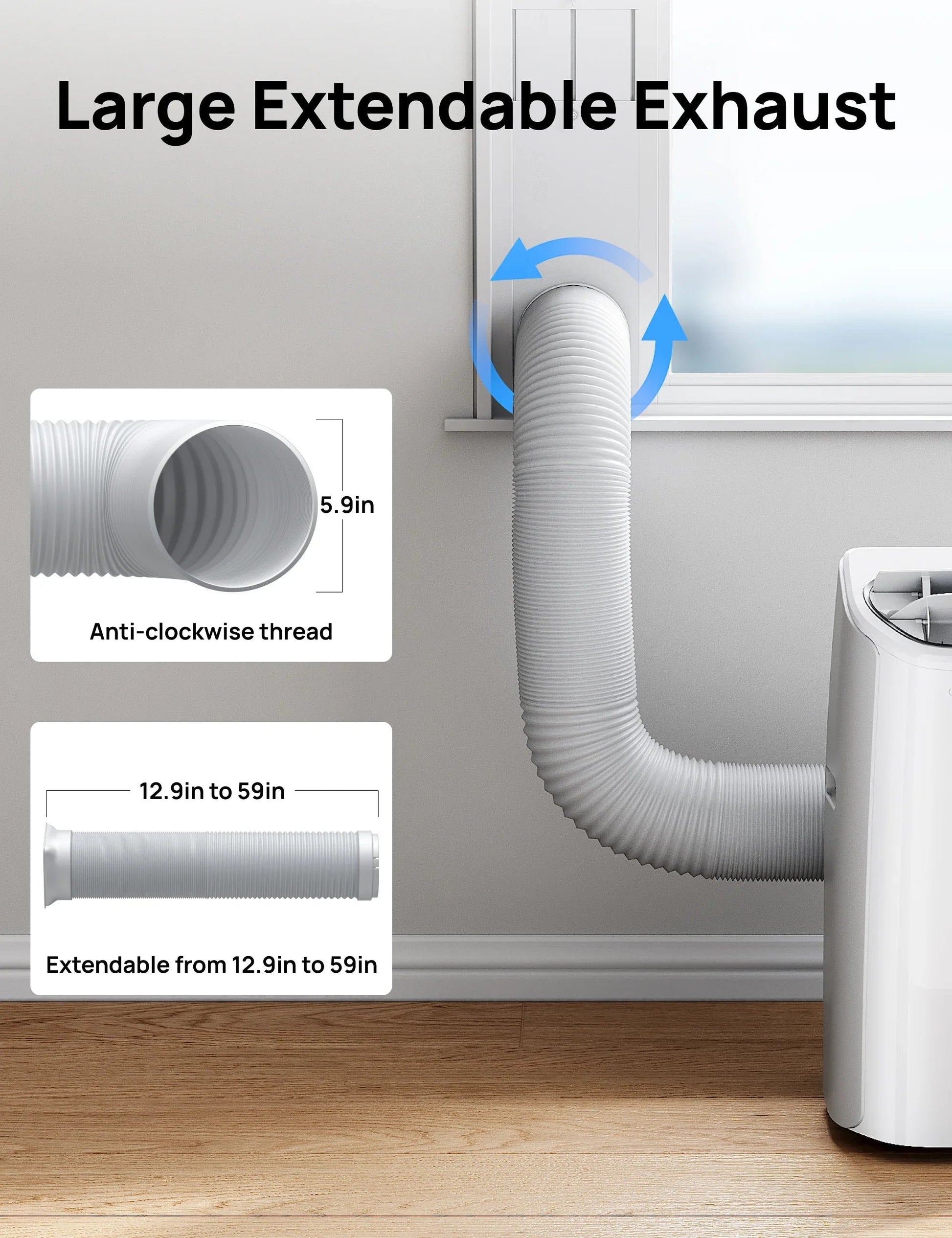 DREO Portable Air Conditioner Single Hose Kit (AC318S, AC319S, AC515S, AC516S) - DREO